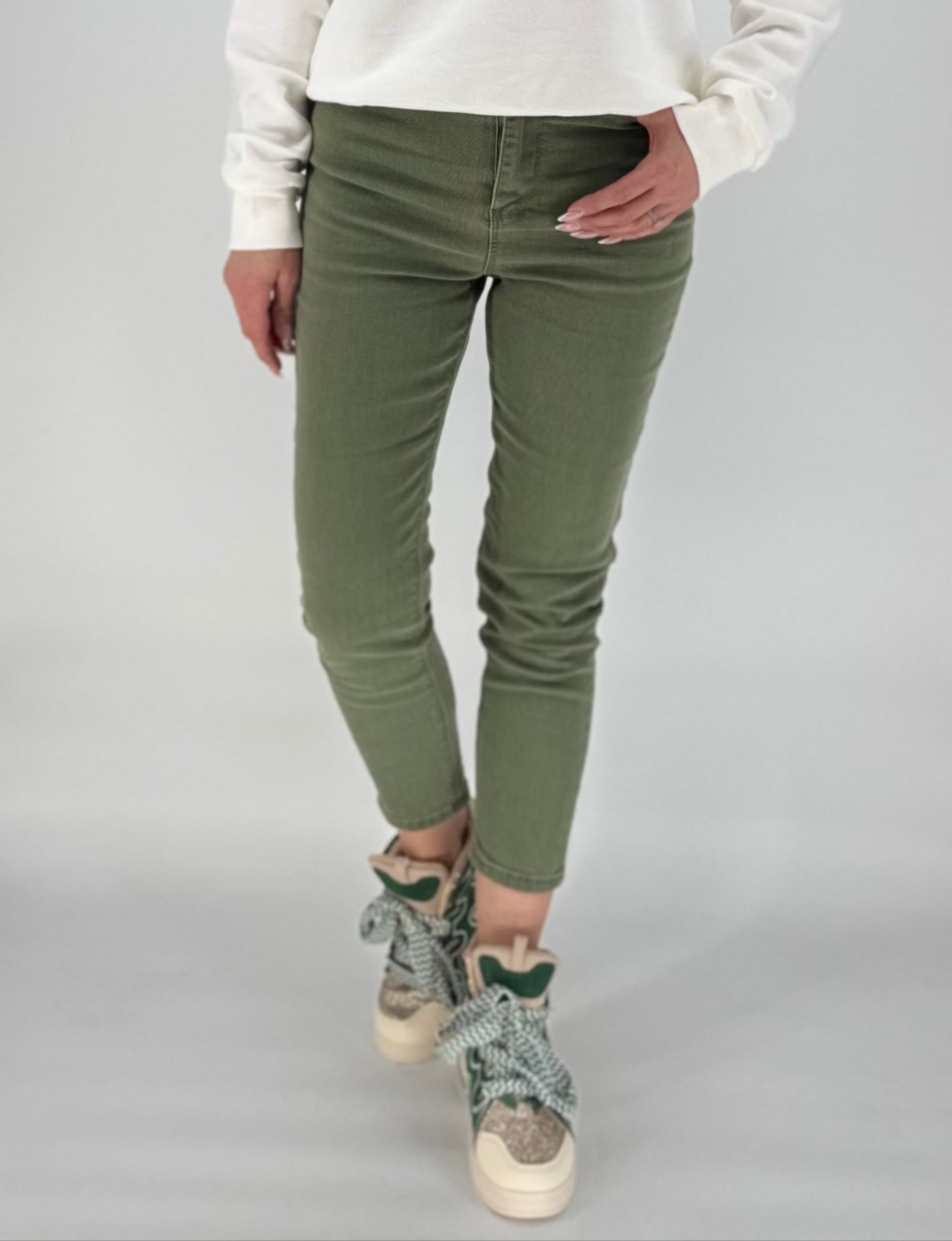 Jeans Hose Slim grün