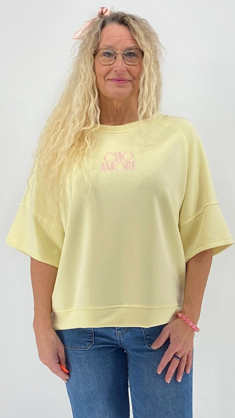 Shirt "AMORE", orange, rosa, gelb