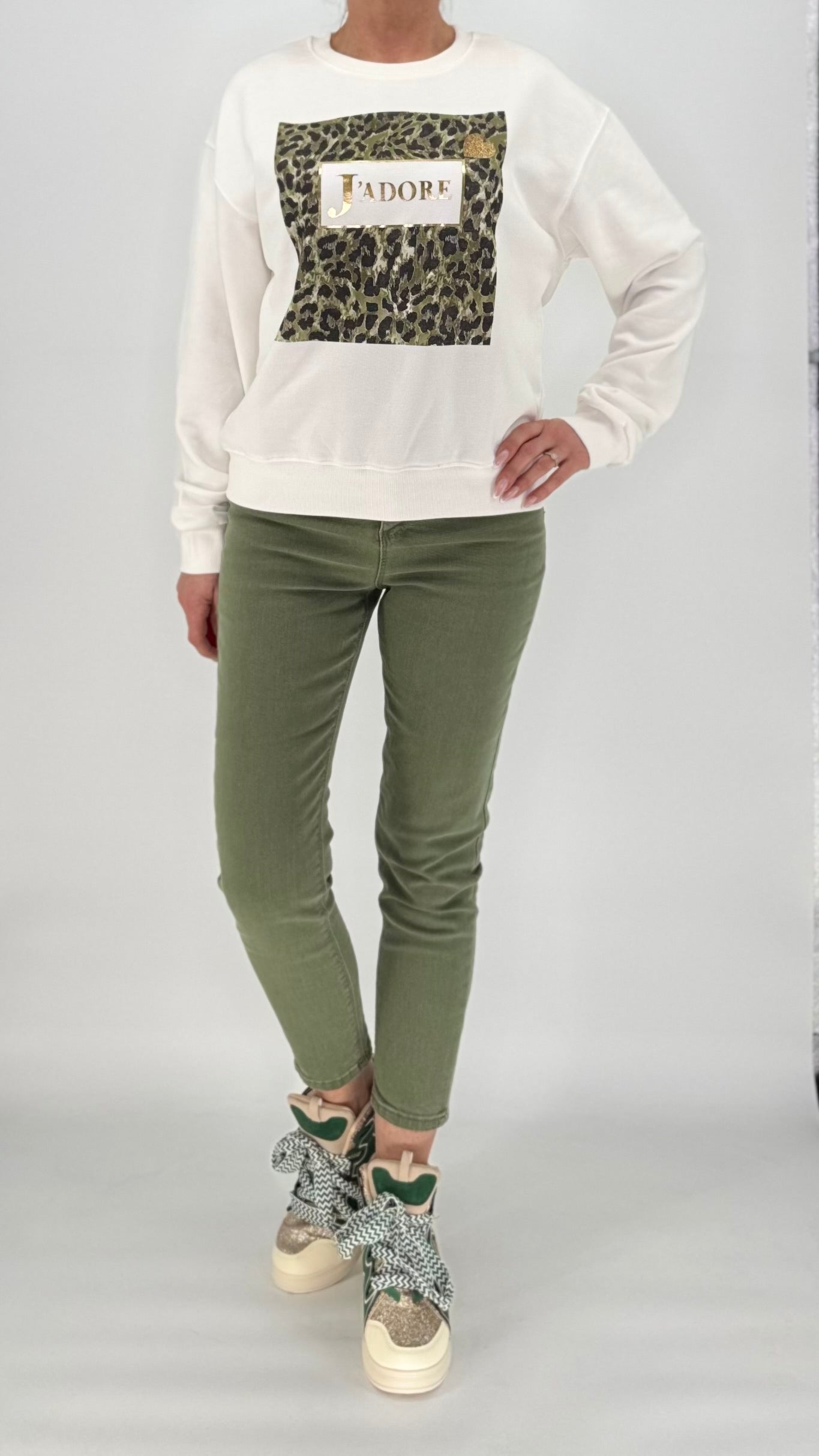 Jeans Hose Slim grün