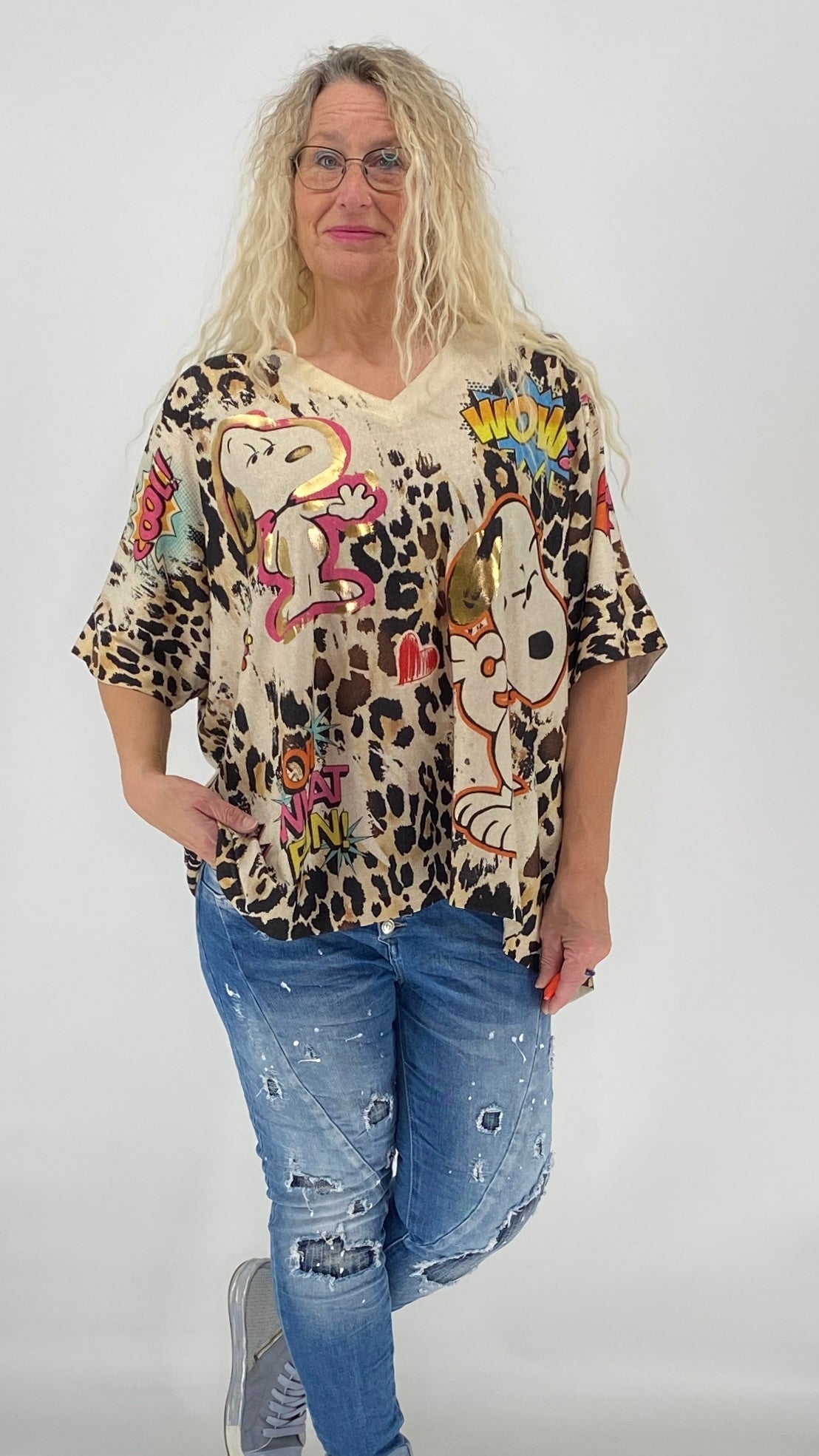 Shirt "Snoopy", beige, schwarz