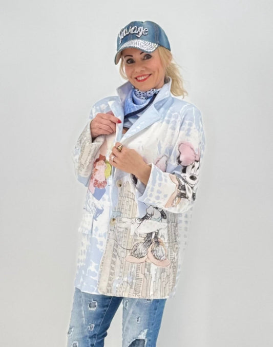 Blazer "Minnie " babyblau/rose