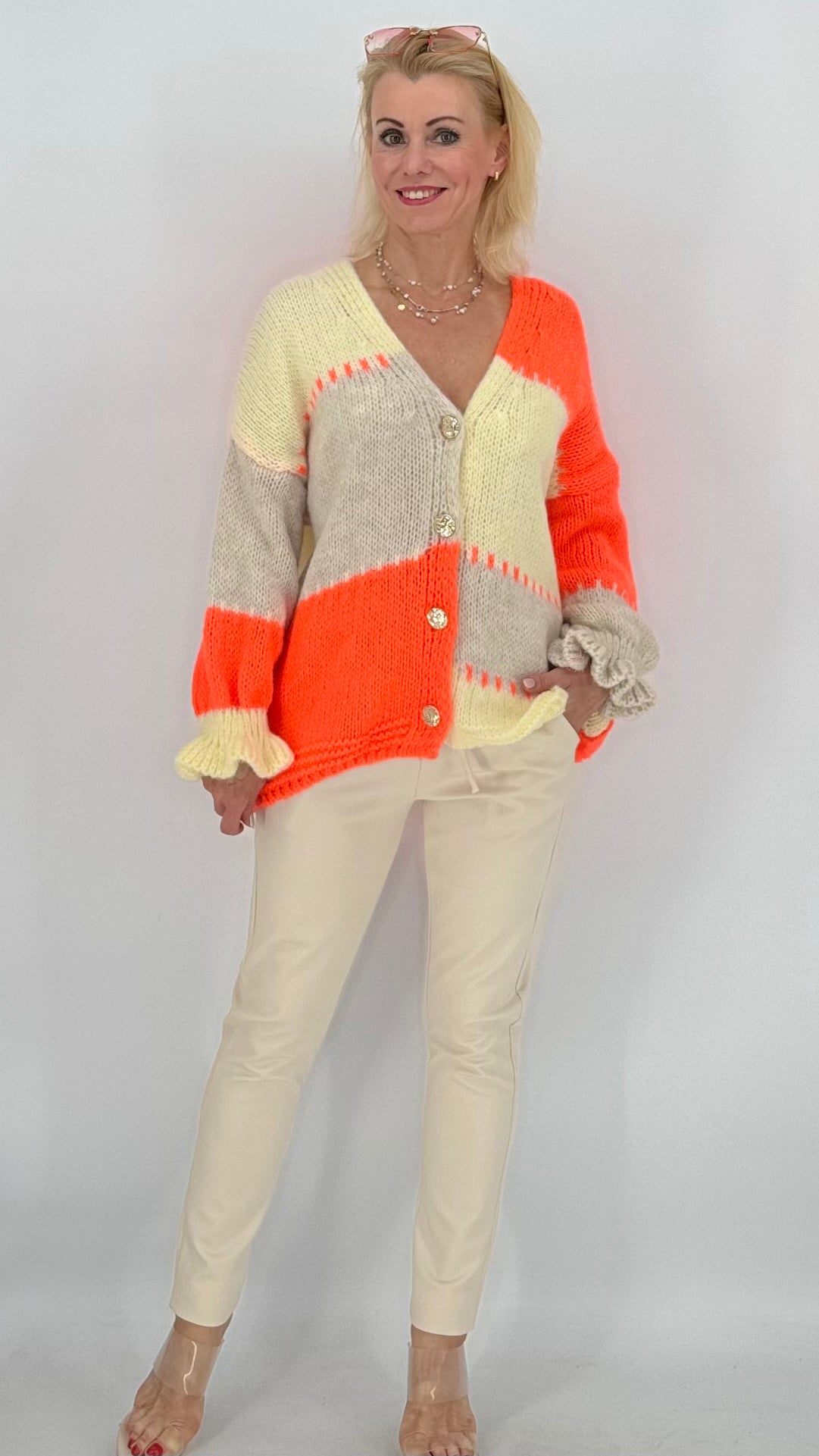 Strickjacke "Neon", orange