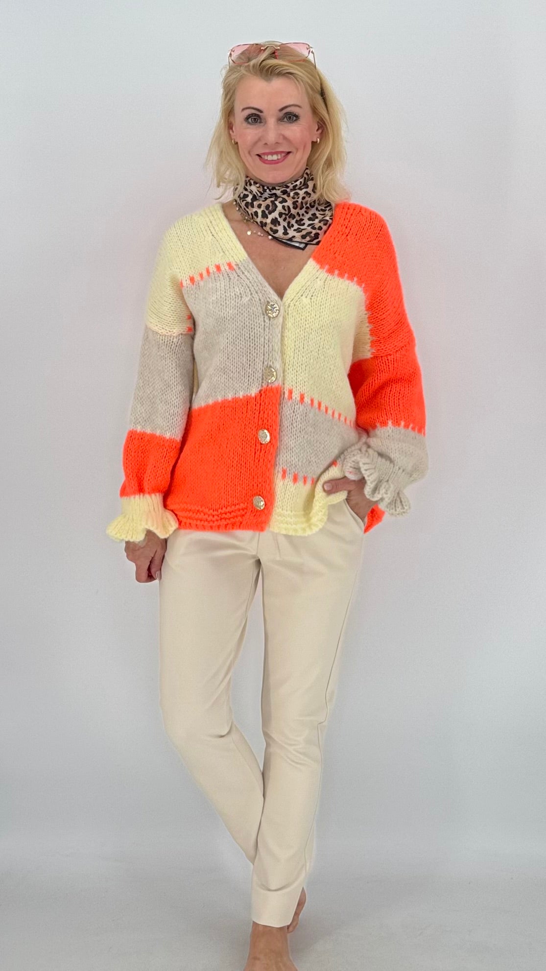 Strickjacke "Neon", orange