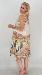 Sommer Kleid in drei Farben, Viskose/Seide