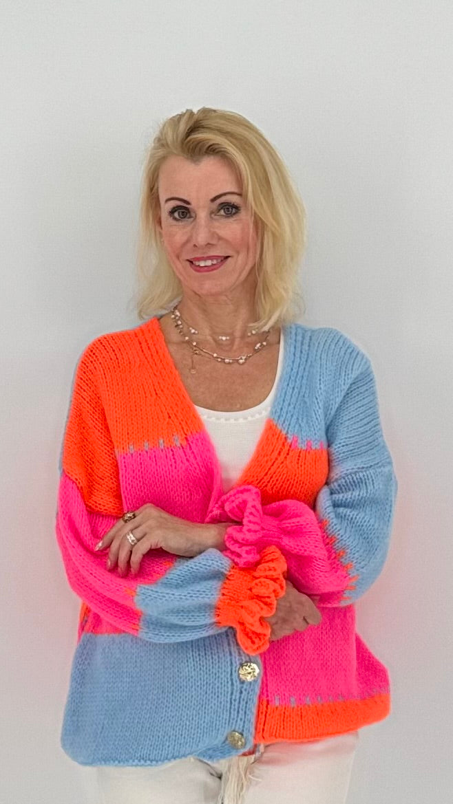 Strickjacke "Neon", blau