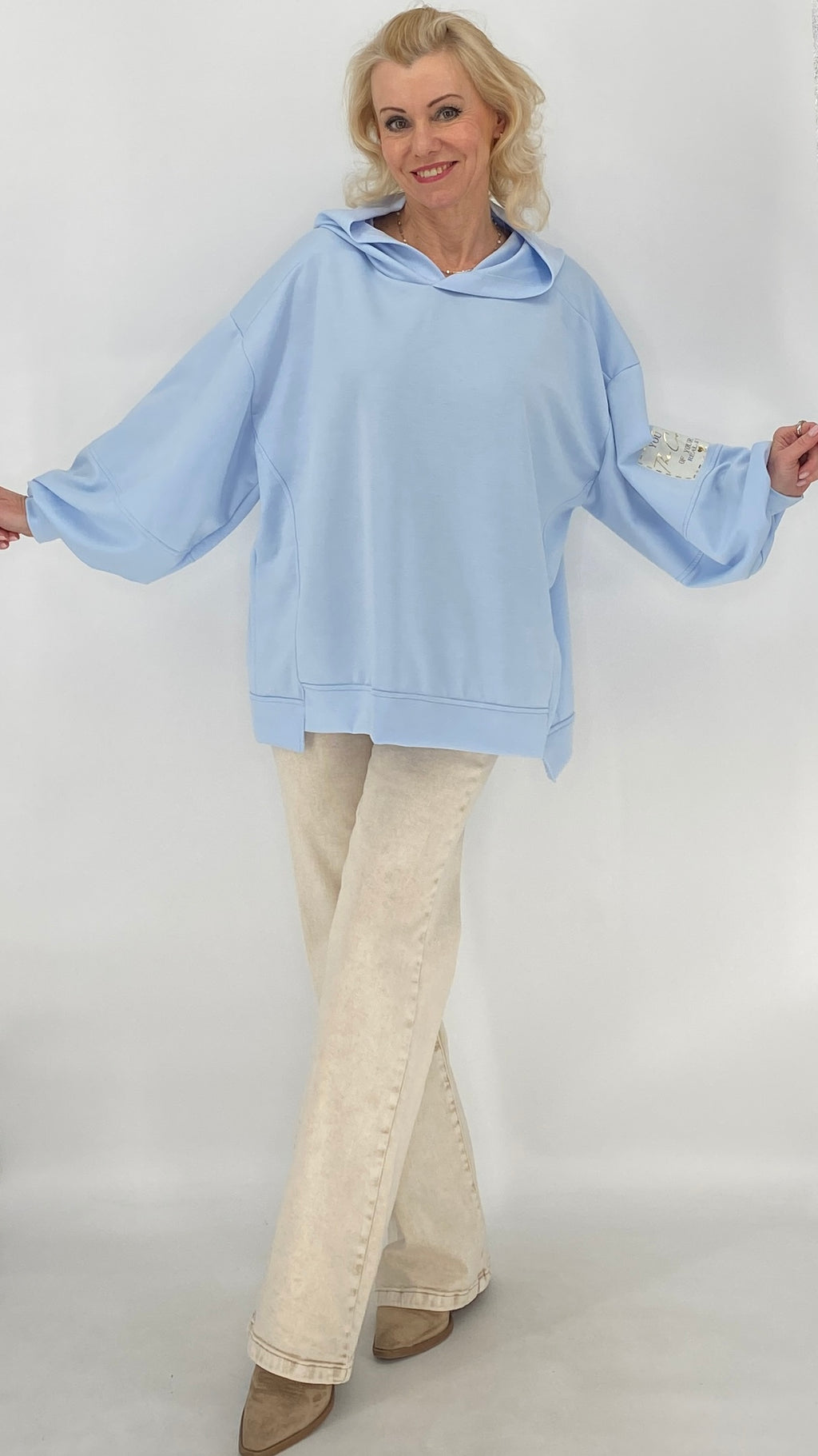 Hoodie in Rosa, Pink, Beige, Blau