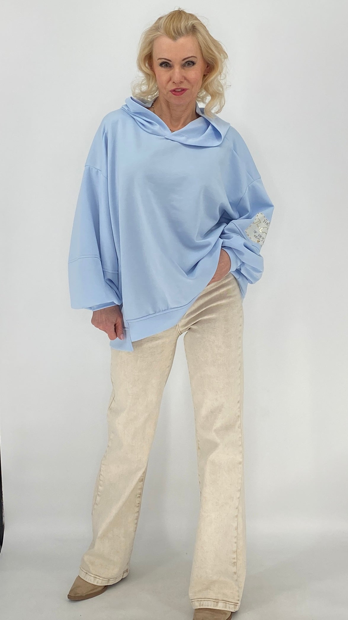 Hoodie in Rosa, Pink, Beige, Blau