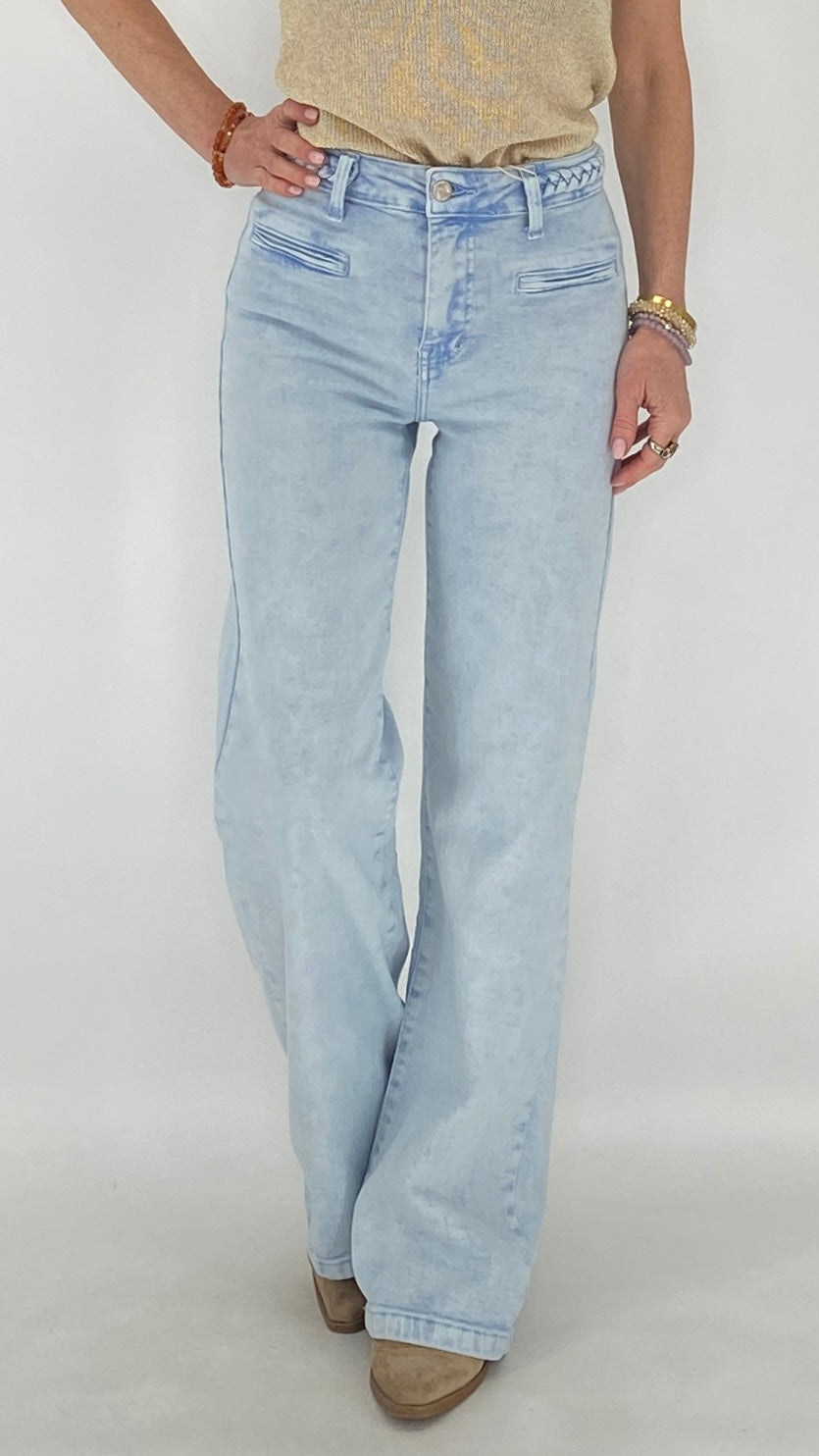 Mid Waist Jeans, hellblau