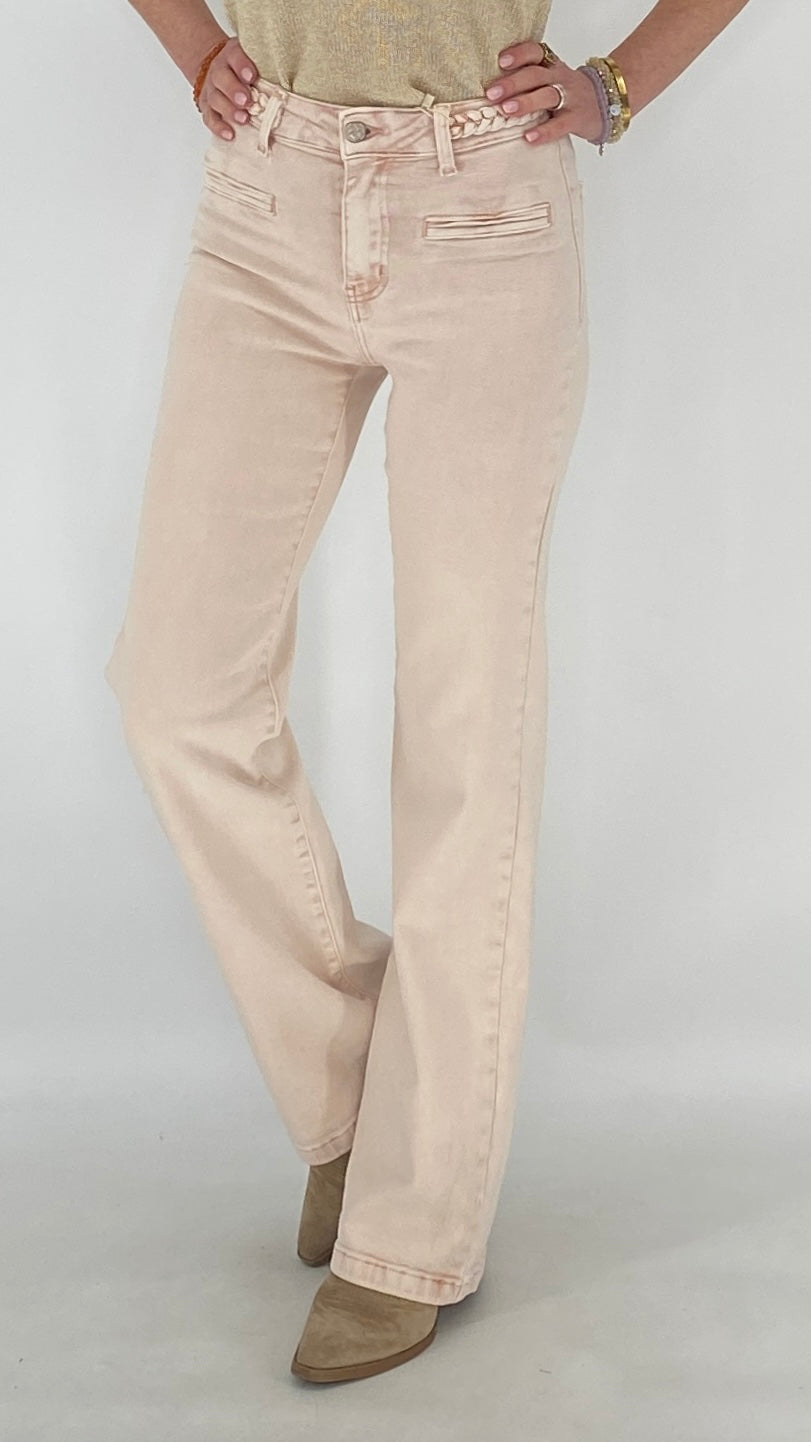 Mid Waist Jeans, hellrosa