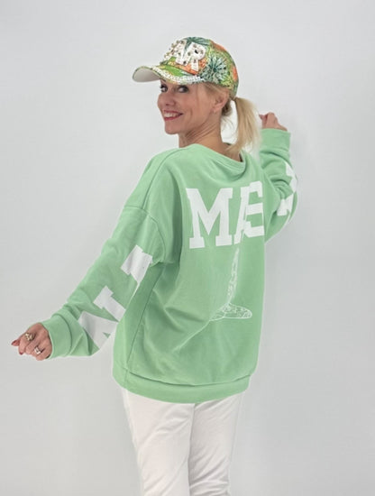Sweatshirt in mint, "NAMASTE"
