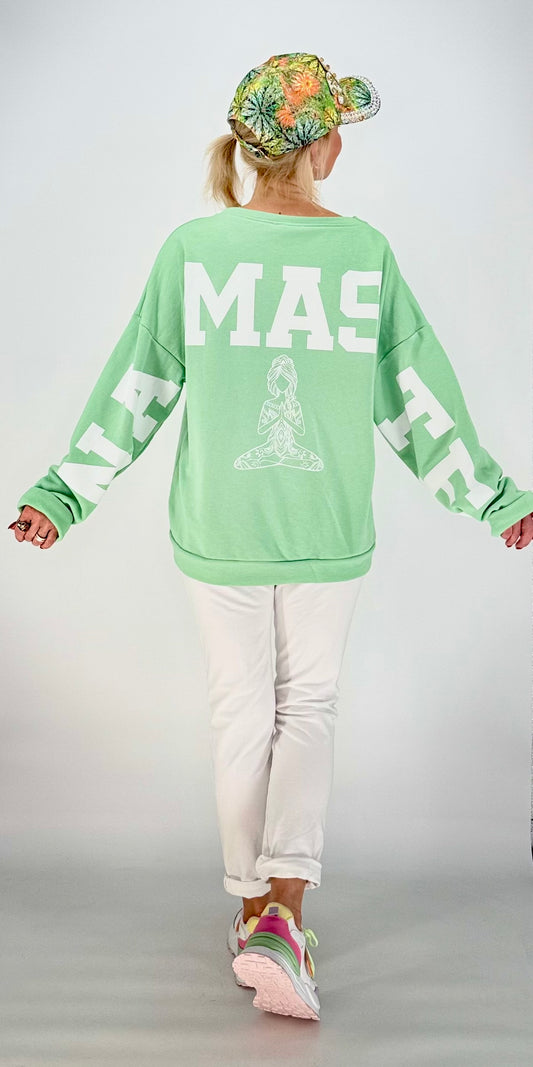 Sweatshirt in mint, "NAMASTE"