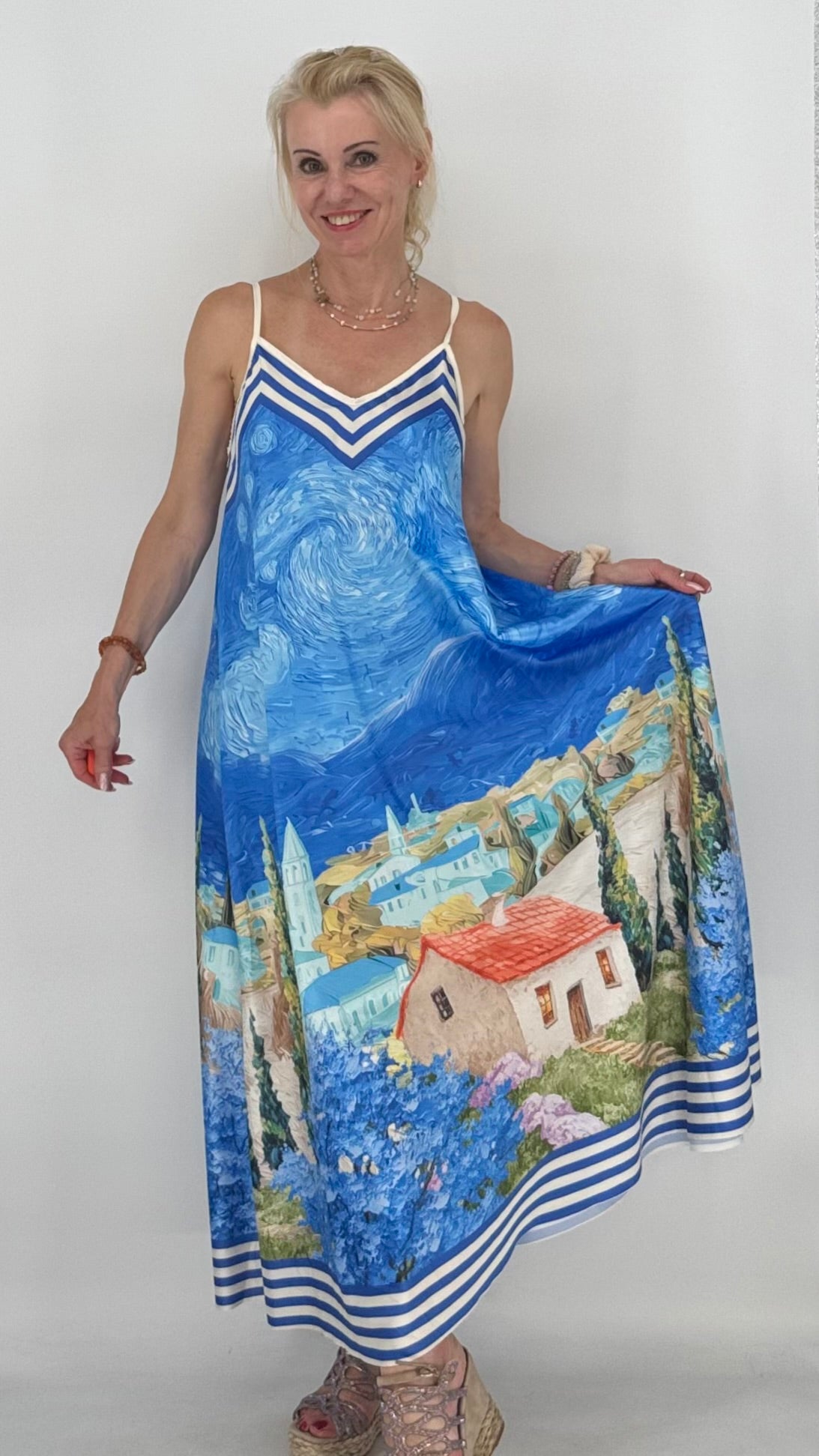 "Dolce Vita" Sommer Kleid in vielen Farben, Viskose/Seide