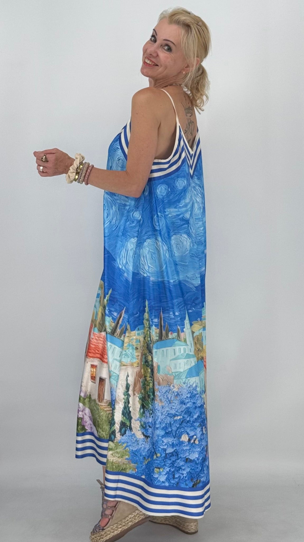 "Dolce Vita" Sommer Kleid in vielen Farben, Viskose/Seide