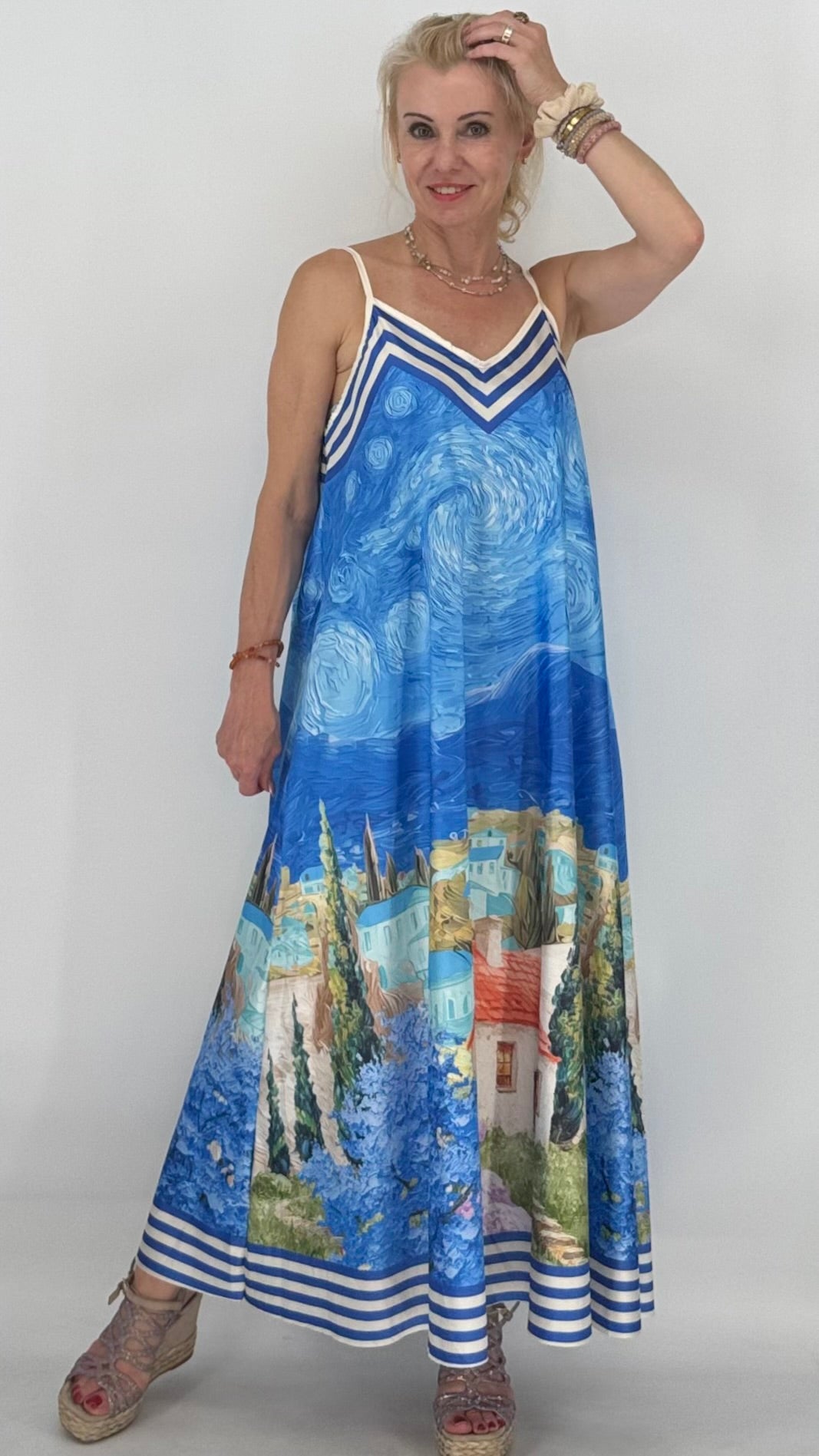 "Dolce Vita" Sommer Kleid in vielen Farben, Viskose/Seide