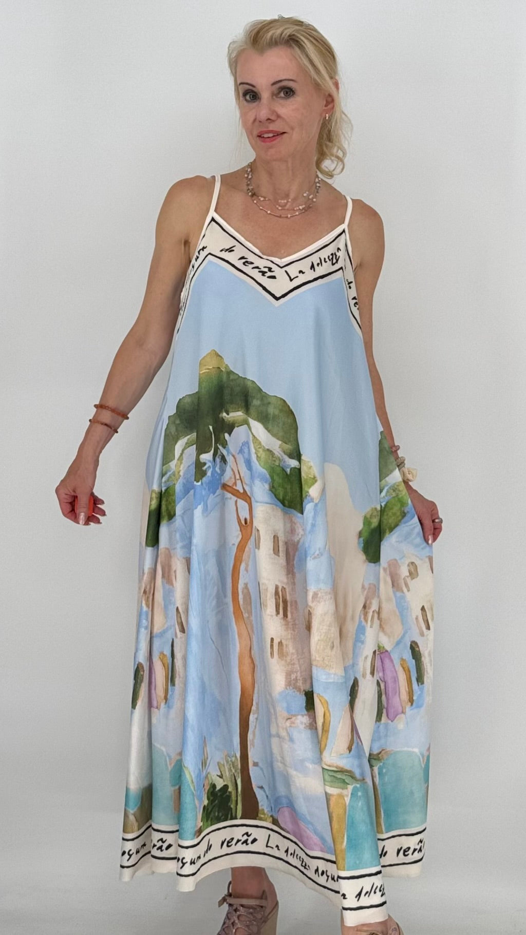 "Dolce Vita" Sommer Kleid in vielen Farben, Viskose/Seide