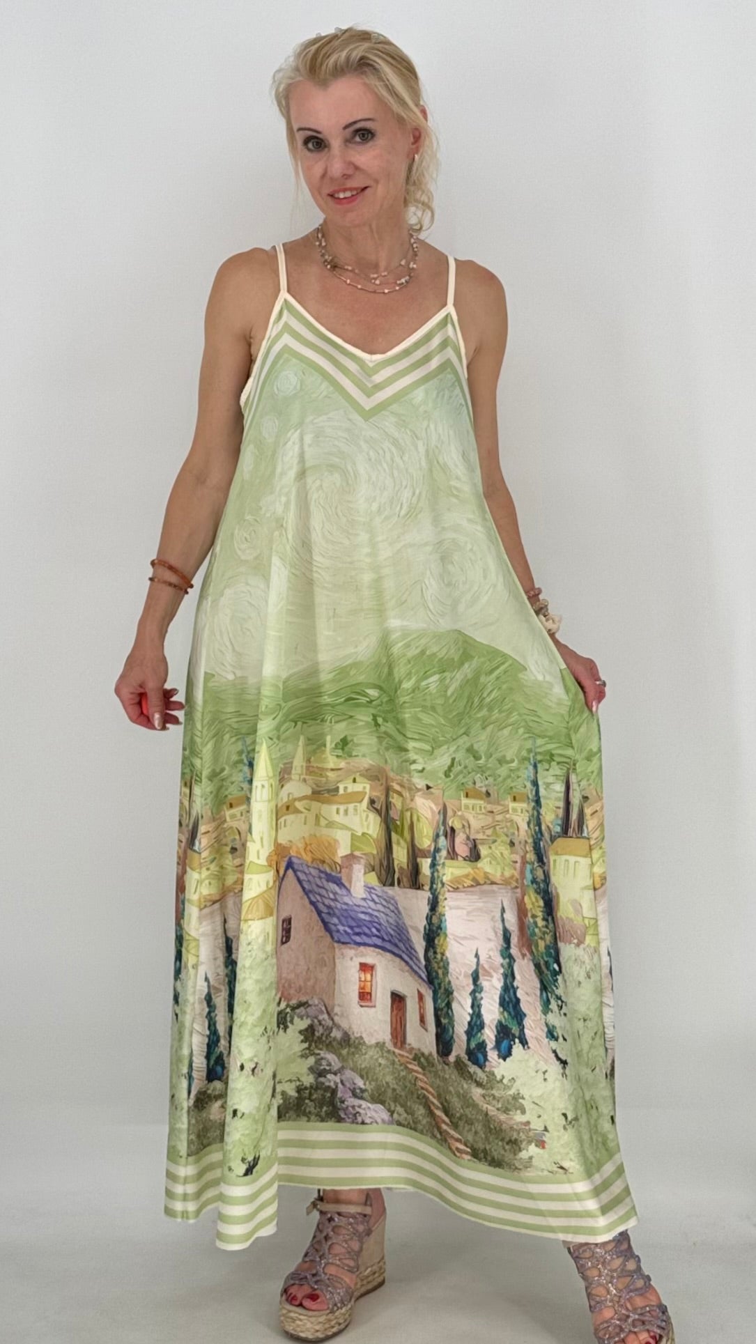 "Dolce Vita" Sommer Kleid in vielen Farben, Viskose/Seide