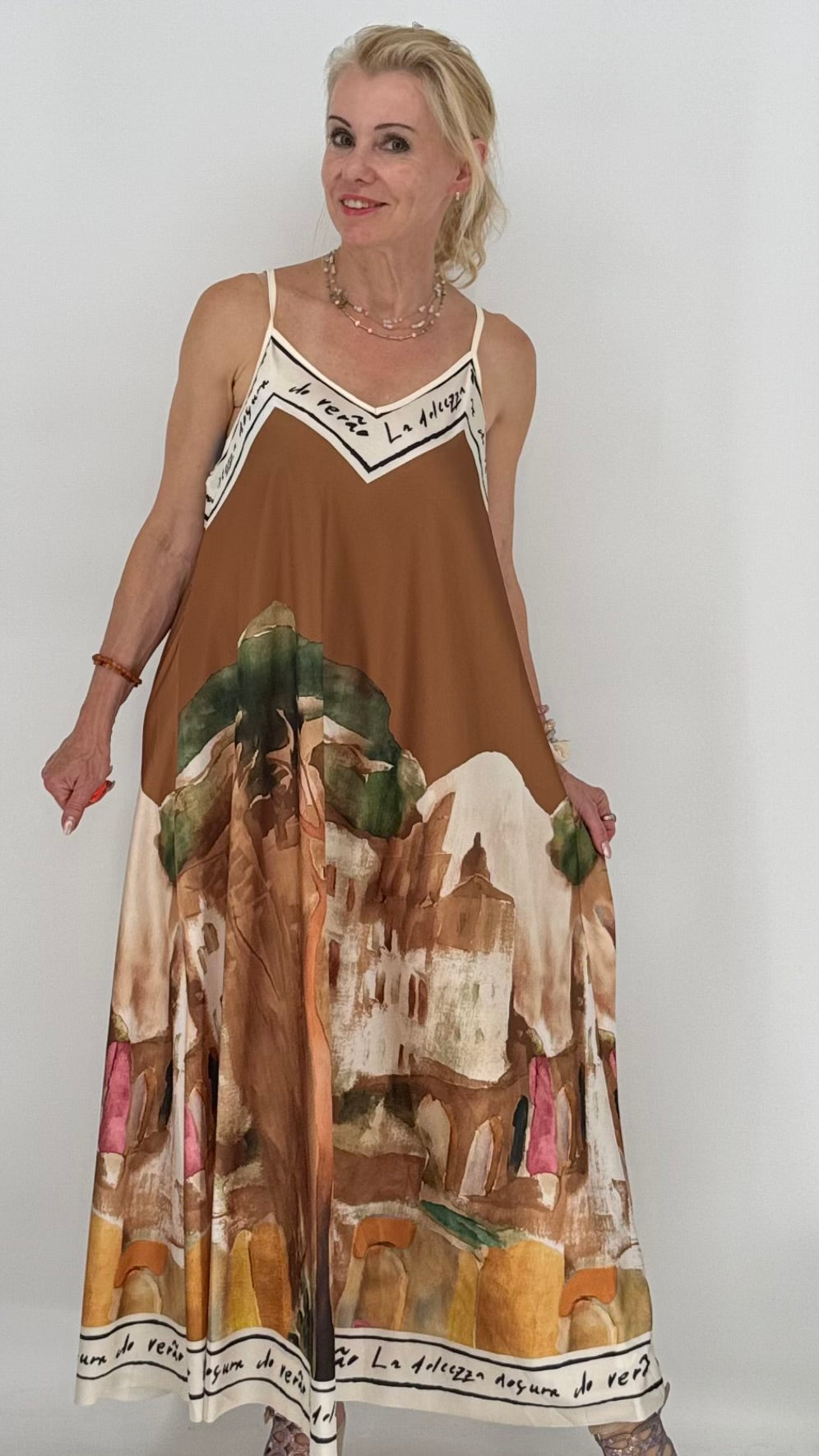 "Dolce Vita" Sommer Kleid in vielen Farben, Viskose/Seide
