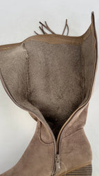 Stiefel mit Fransen T313, Taupe