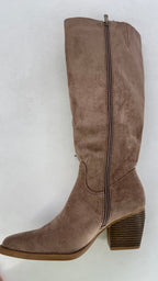 Stiefel mit Fransen T313, Taupe