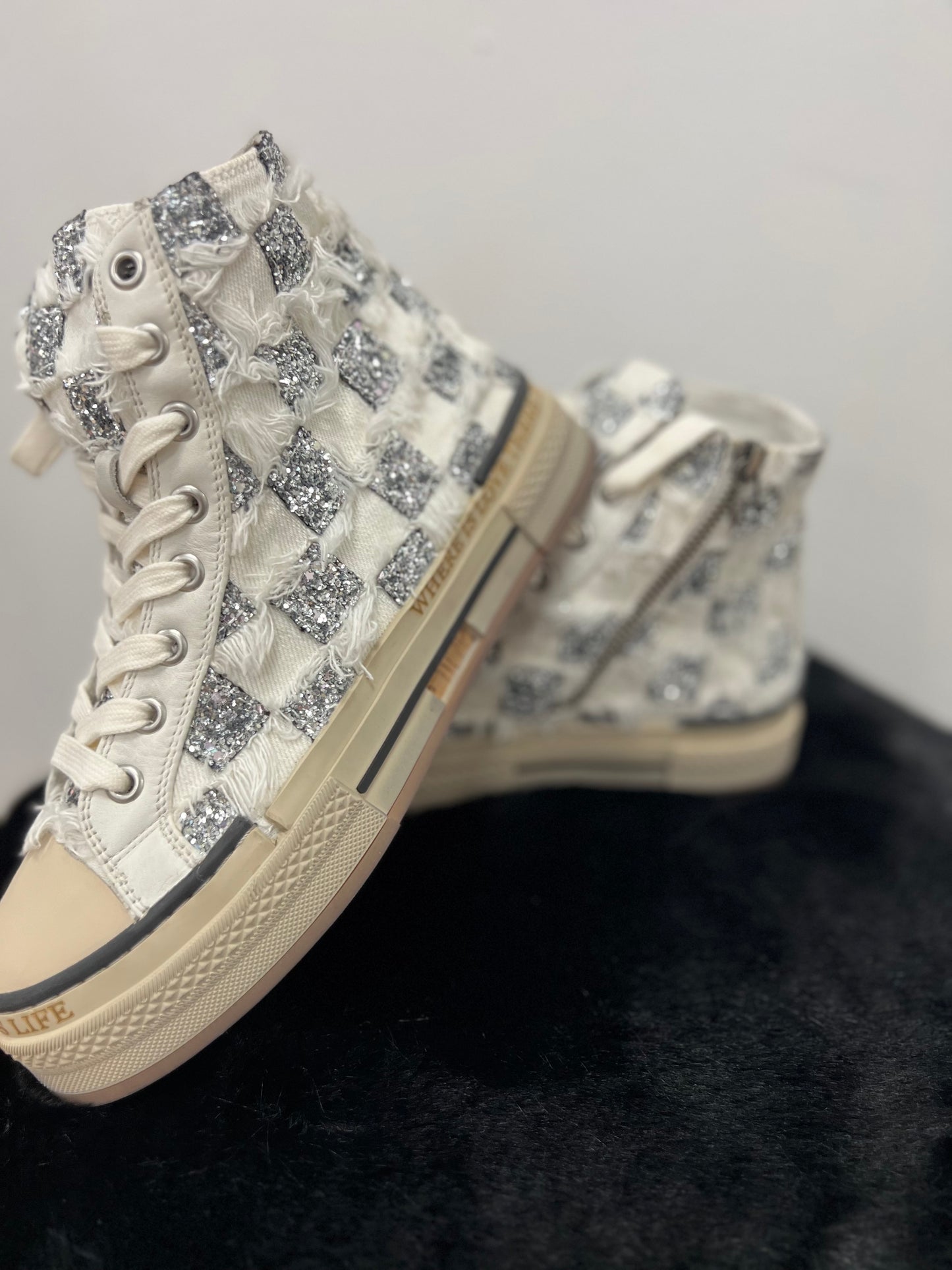 Sneaker Rebecca White Square Stoff