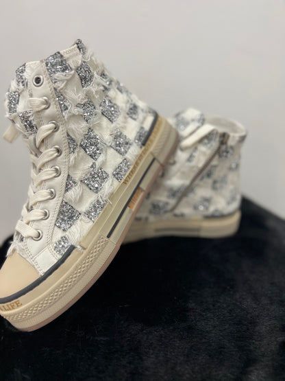 Sneaker Rebecca White Square Stoff