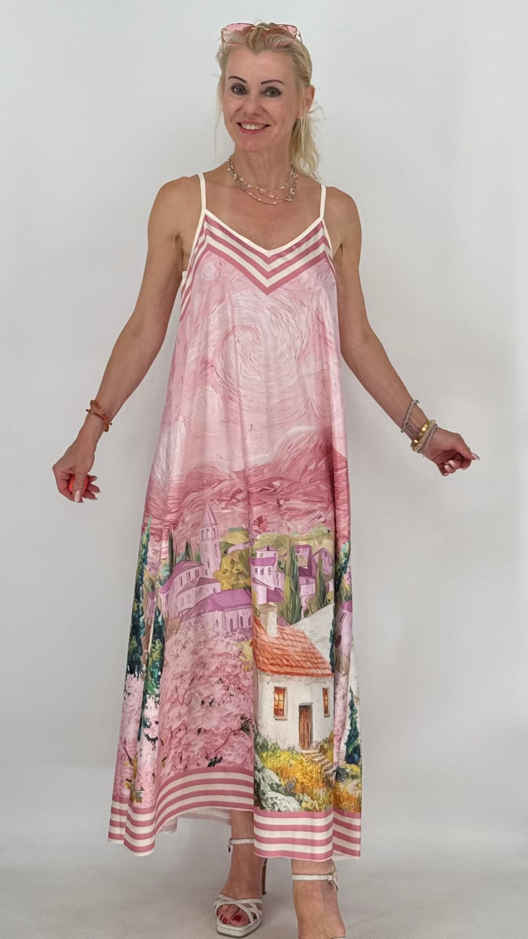 "Bella Toscana" Sommer Kleid, Viskose/Seide