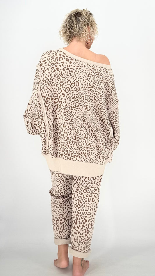 Sweatshirt in beige/braun, "Leo"