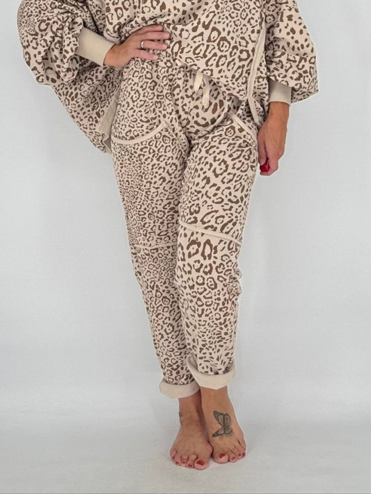 Jogpants Hose "Leo", beige/braun
