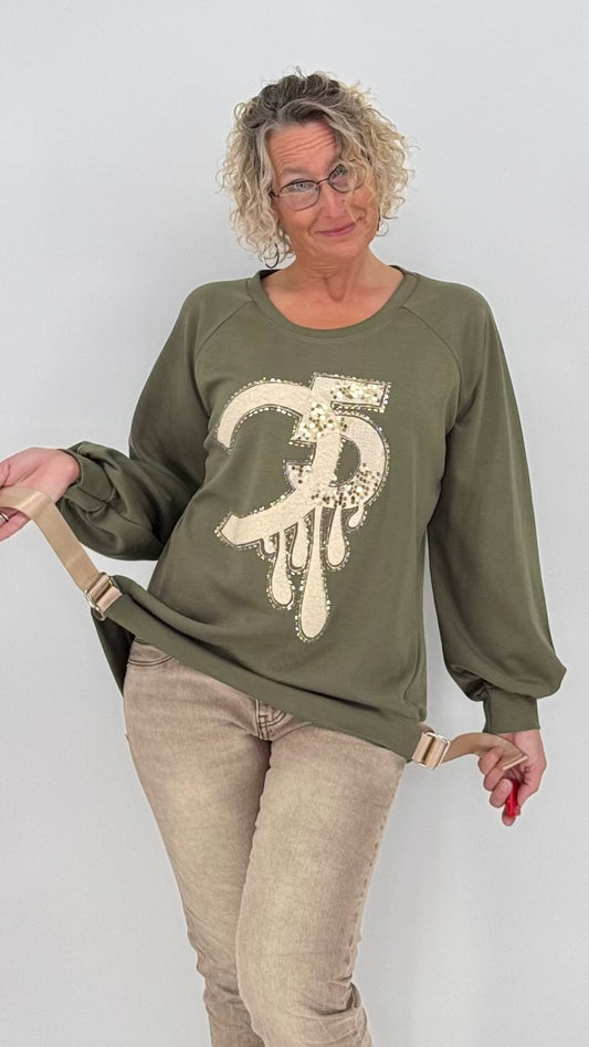 Sweatshirt in Grün, "5"
