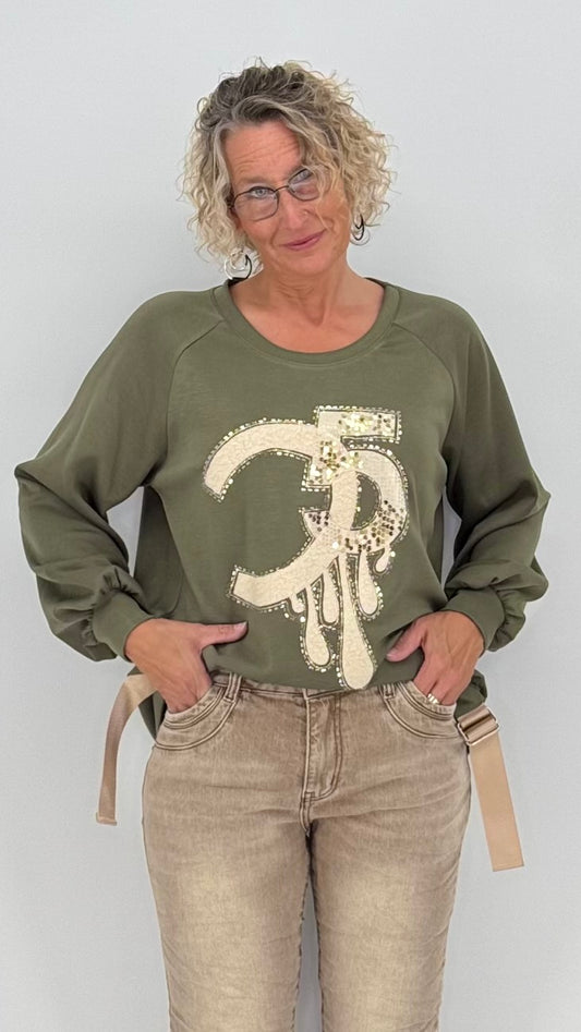 Sweatshirt in Grün, "5"