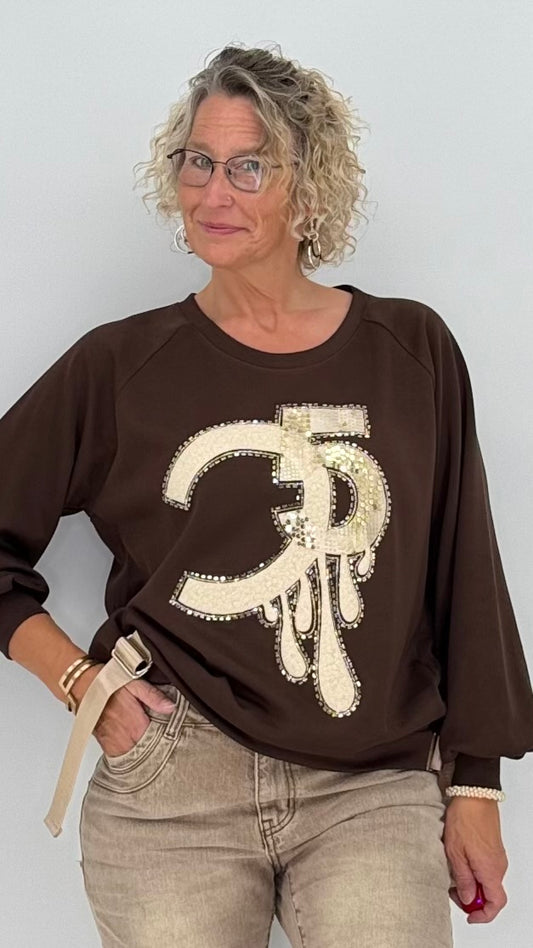 Sweatshirt in Braun, "5"