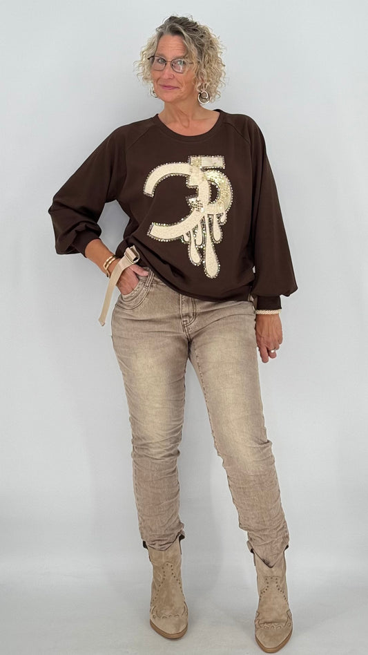 Sweatshirt in Braun, "5"