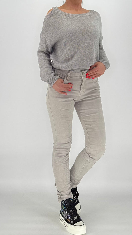 Jeans Hose Jewelly grau 2573