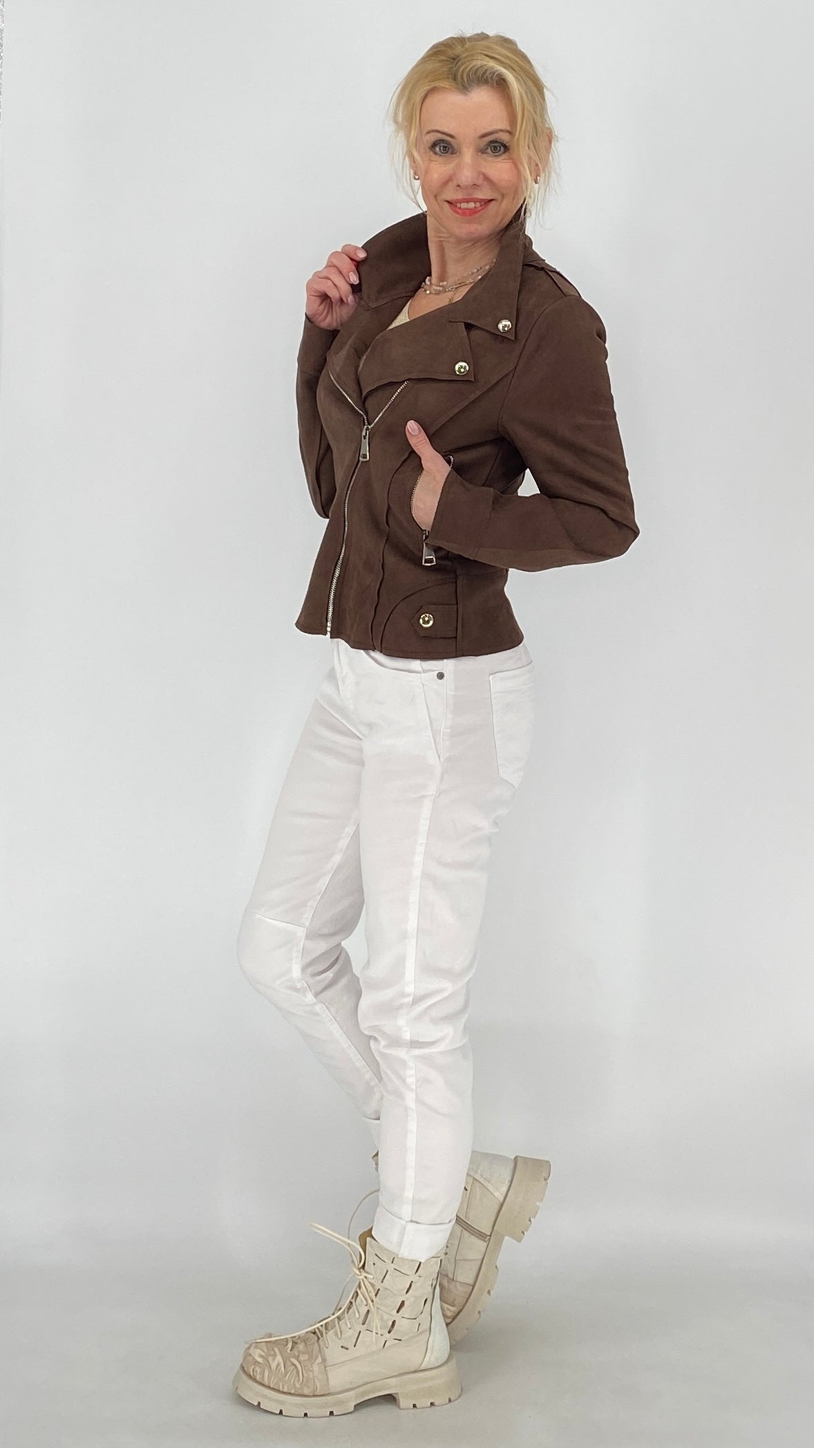 Bikerjacke aus Wildlederimitat