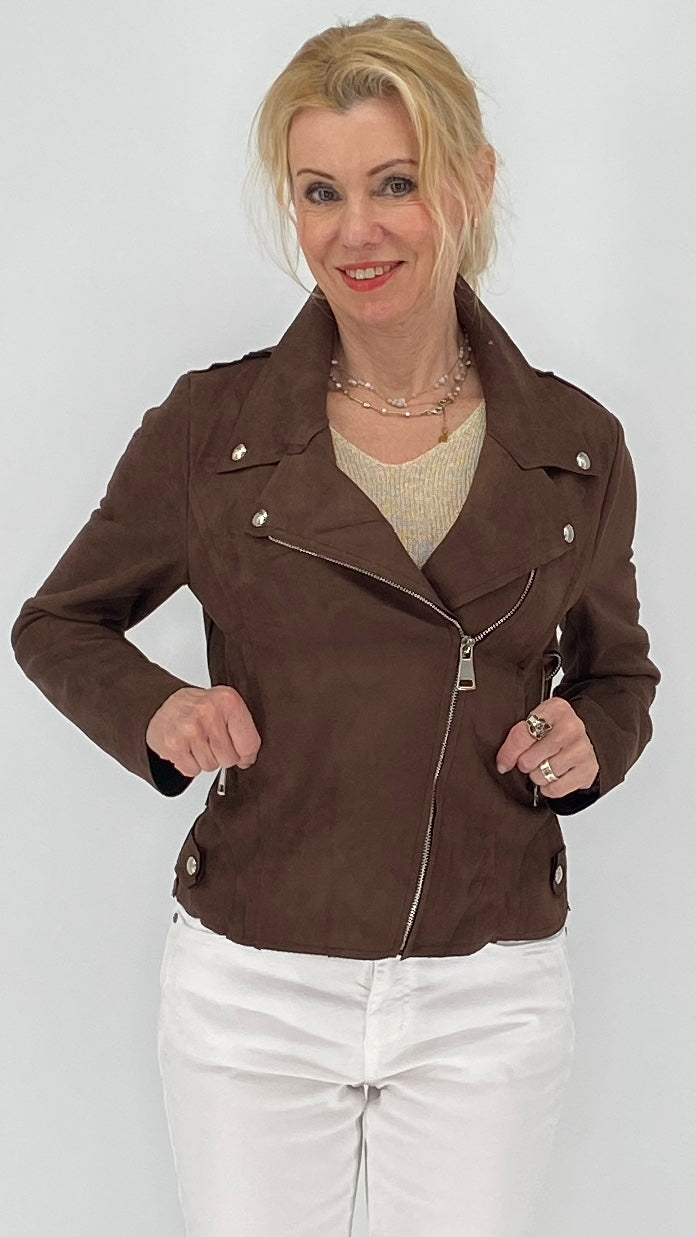 Bikerjacke aus Wildlederimitat