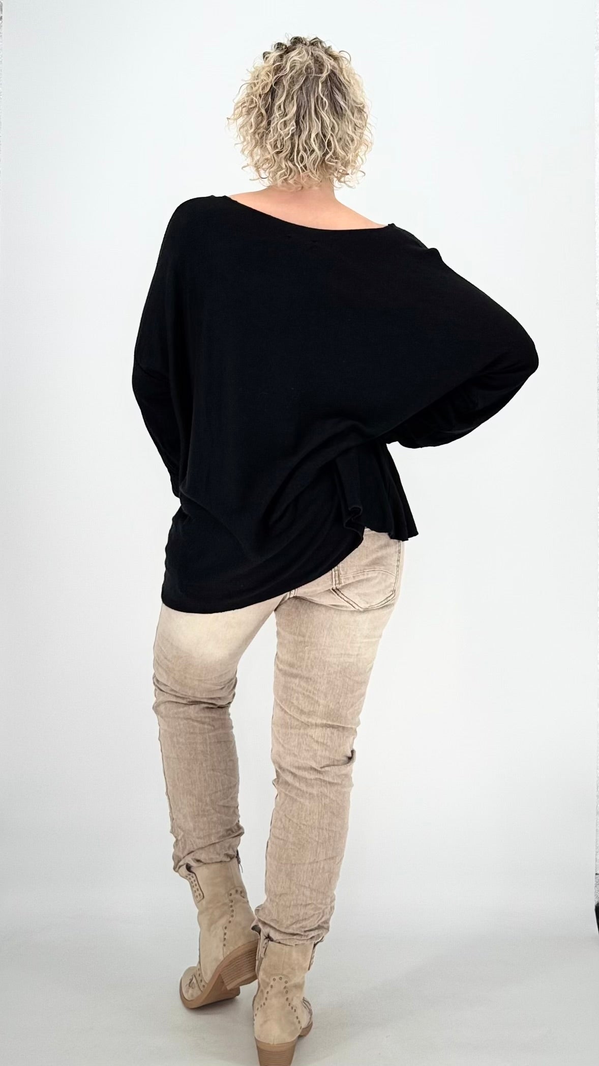 Sweatshirt in Schwarz mit Wollanteil