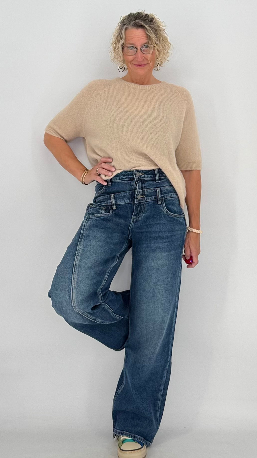 Pullover ESViViD Baby Alpaca kurzarm, beige