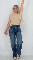 Wide-Leg Jeans, dunkelblau