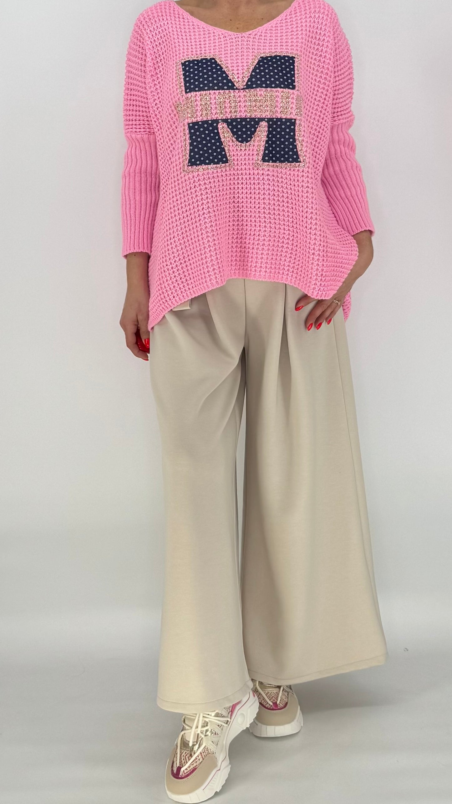 Netz Shirt "MM" rosa