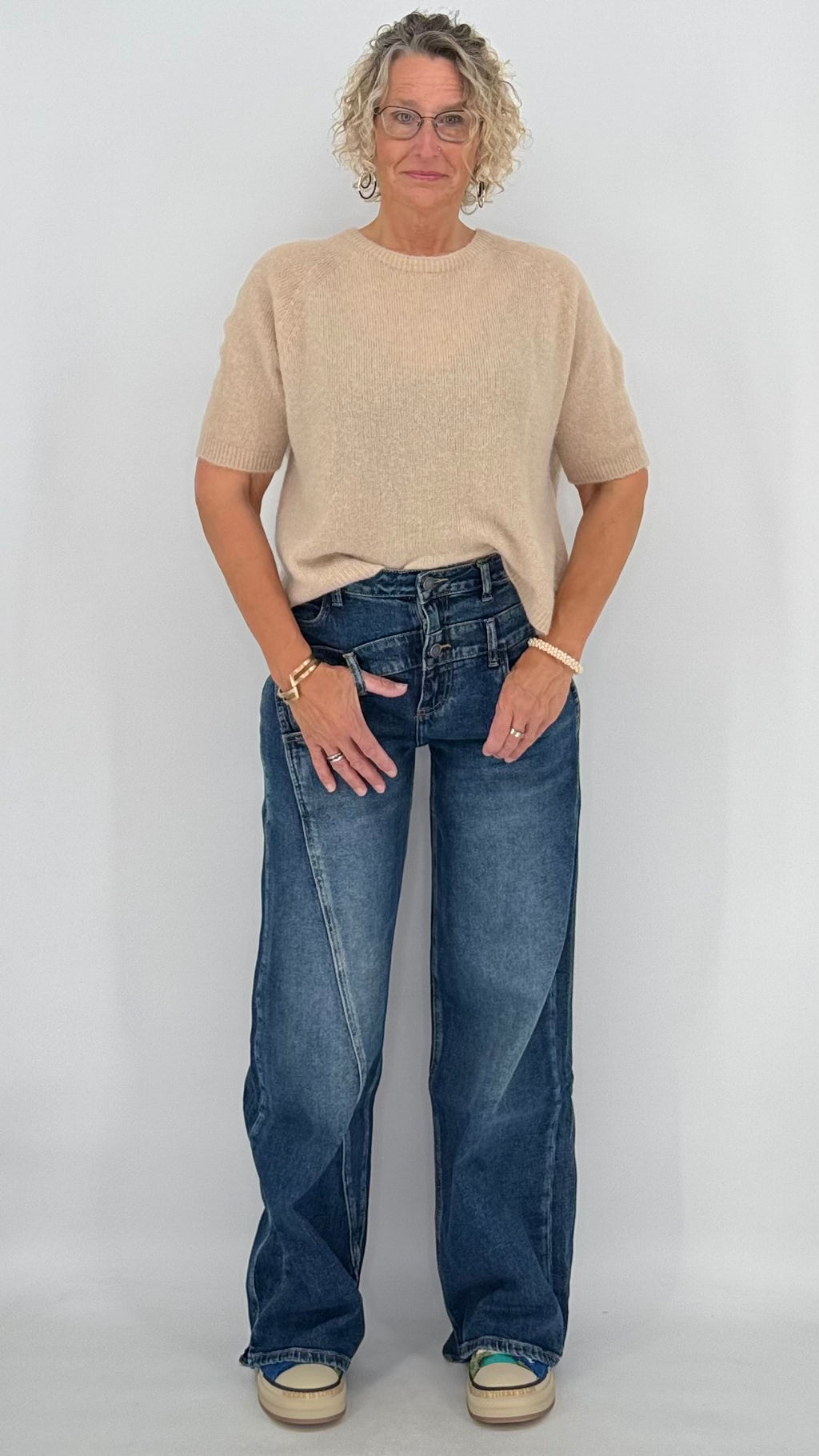 Pullover ESViViD Baby Alpaca kurzarm, beige