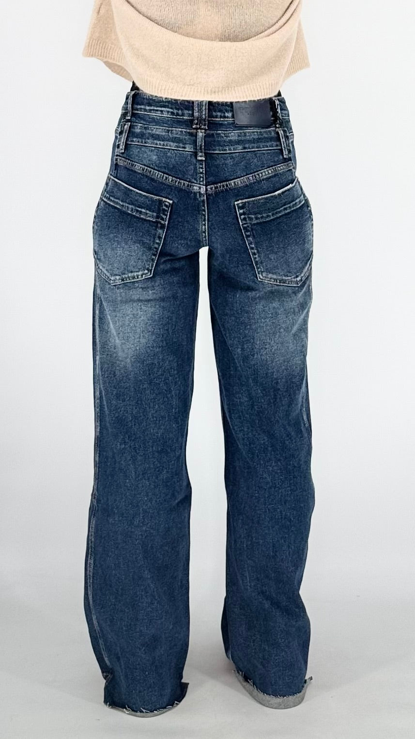 Wide-Leg Jeans, dunkelblau