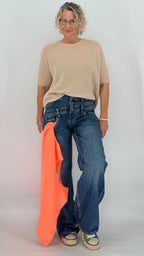 Wide-Leg Jeans, dunkelblau