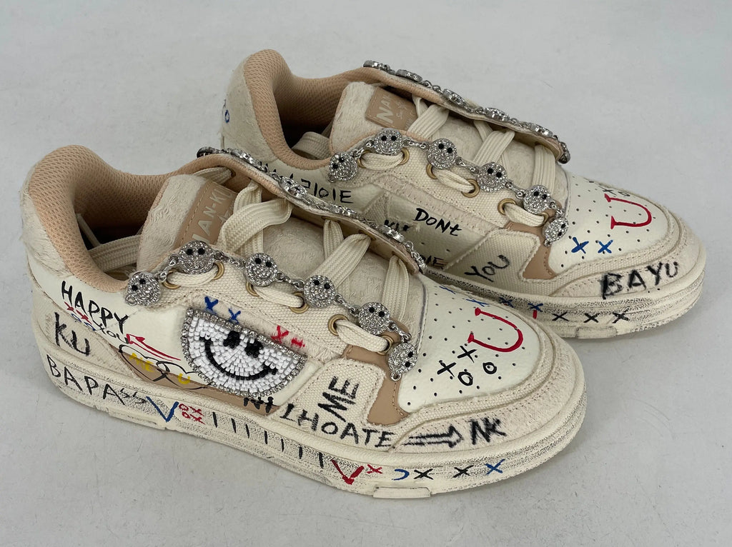Sneaker NAN - KU "Smiley", beige, schwarz - By Elena FashionBy Elena Fashion