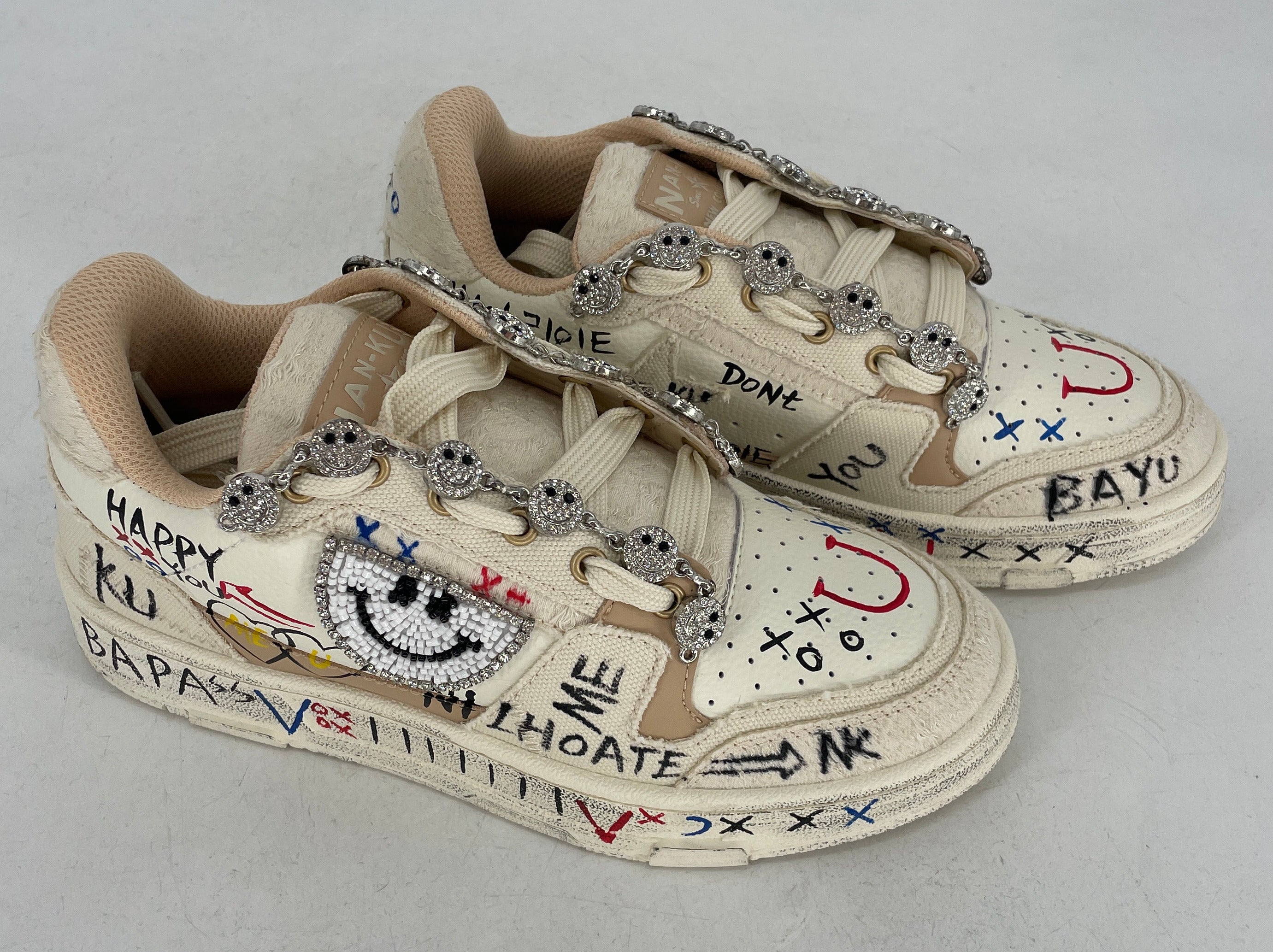 Sneaker NAN-KU "Smiley", beige, schwarz