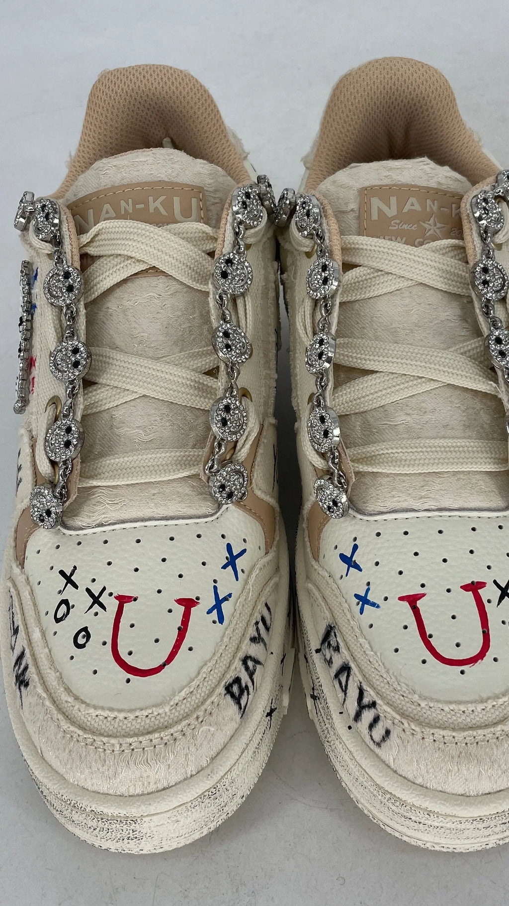 Sneaker NAN - KU "Smiley", beige, schwarz - By Elena FashionBy Elena Fashion