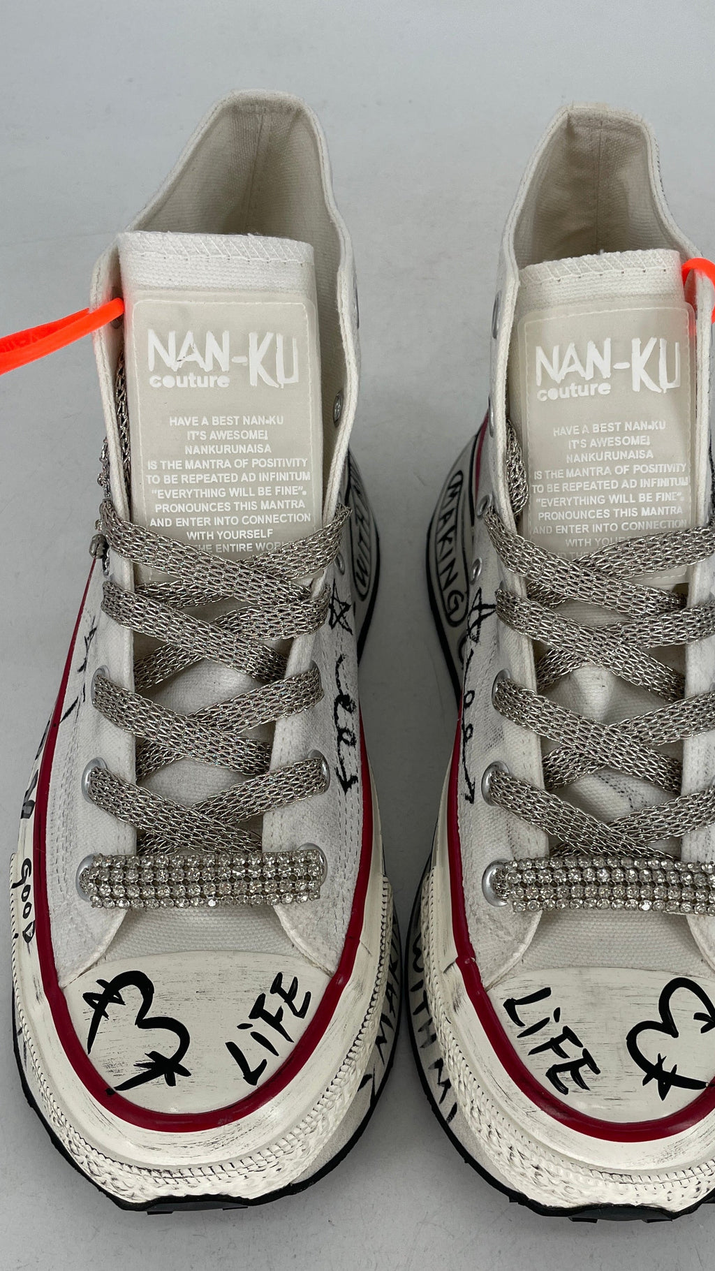 Sneaker NAN-KU , Plateau weiß"Happy"