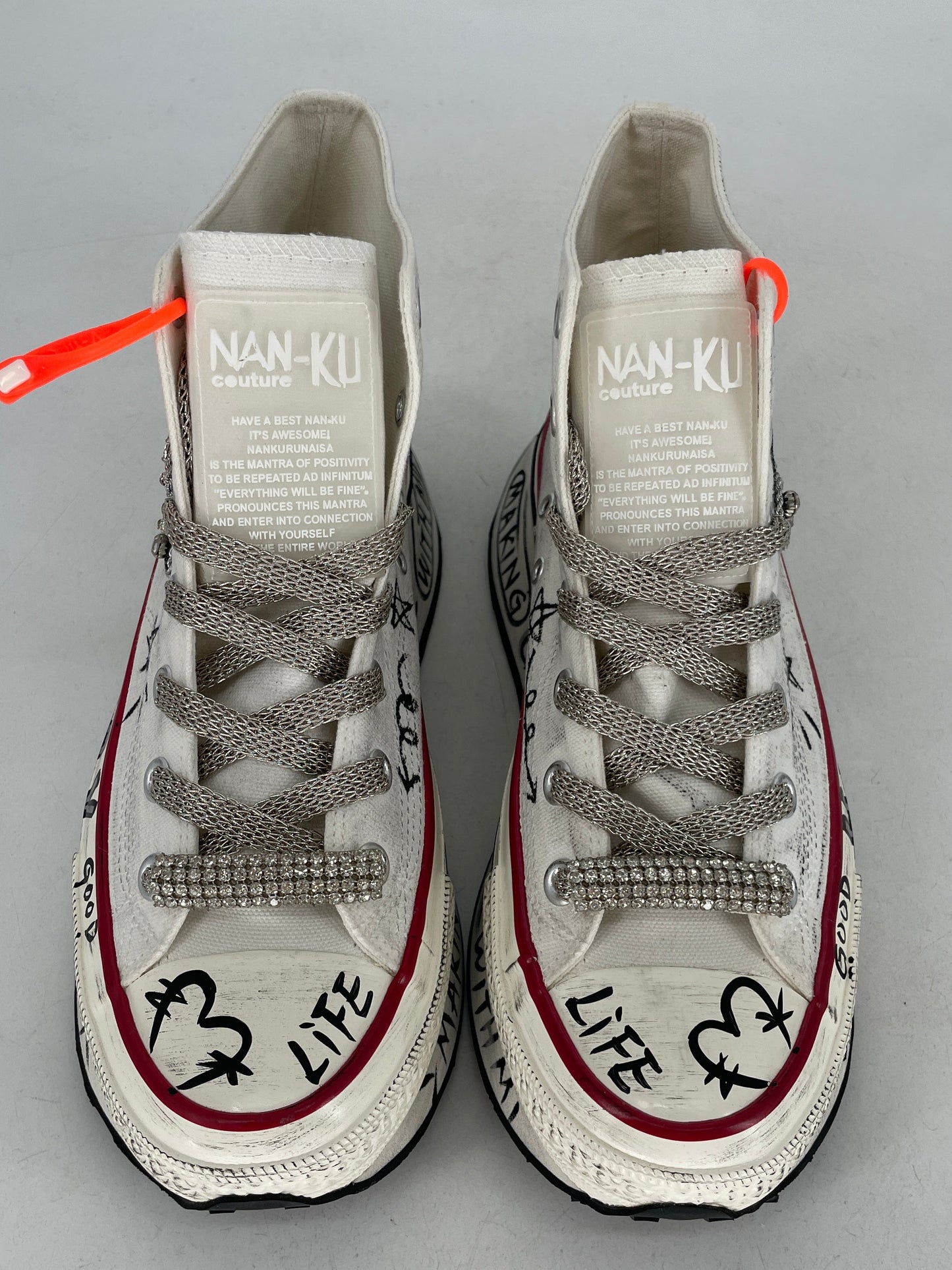 Sneaker NAN-KU , Plateau weiß"Happy"