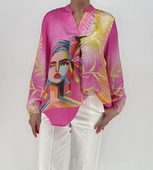 Bluse 100% Viscosa pink/rosa