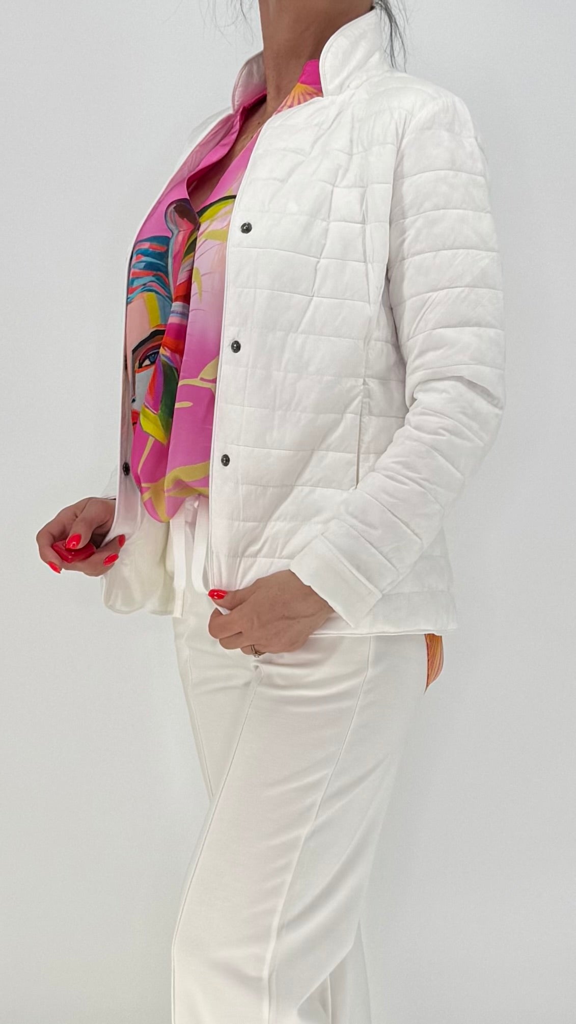 Steppjacke in weiß