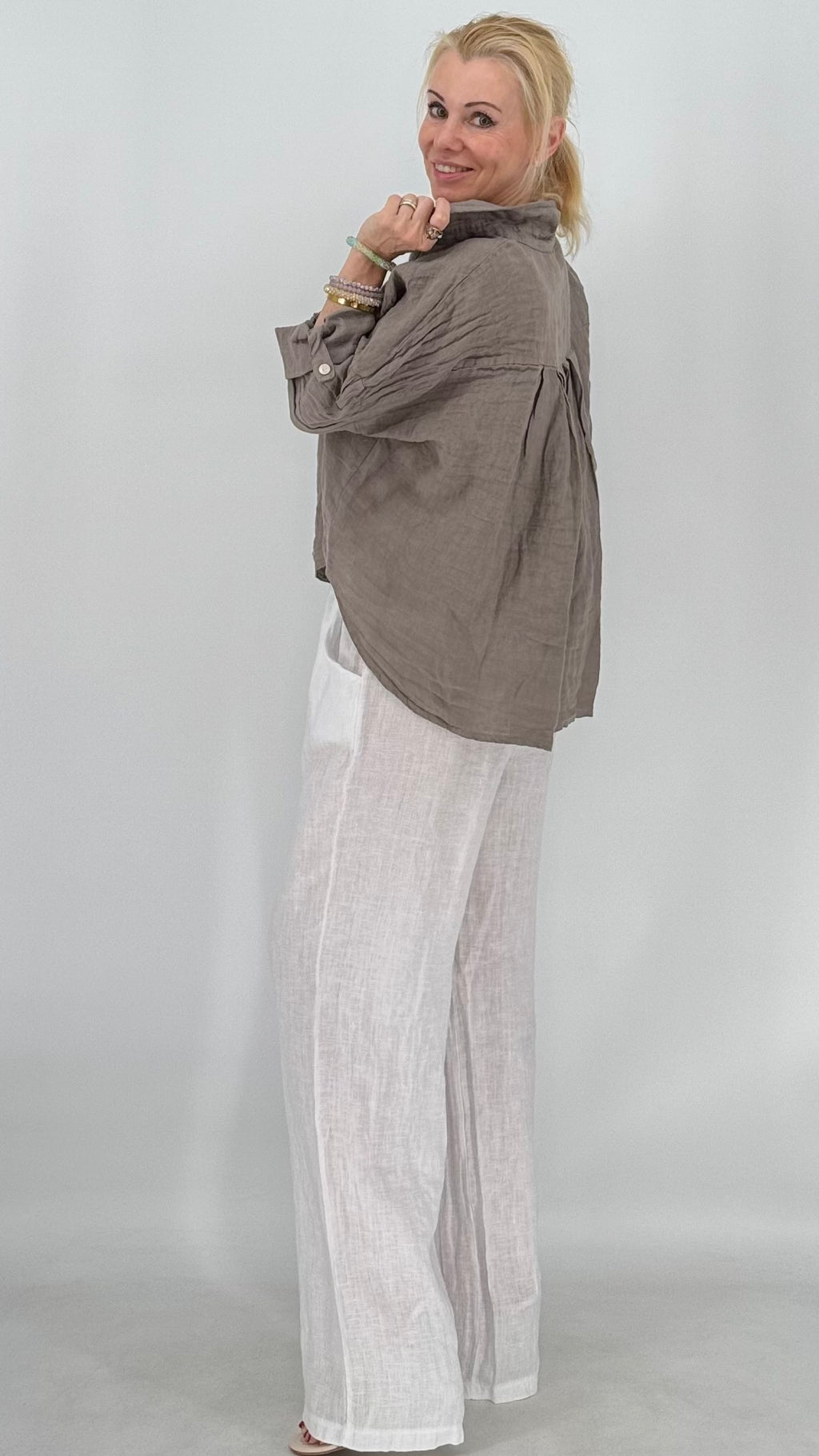 Leinen Hose in Weiß